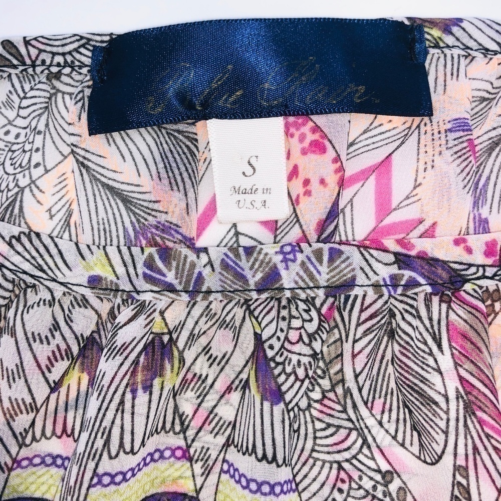 🎉Blue Rain Geometric Multicolor Print Blouse - Picture 3 of 5